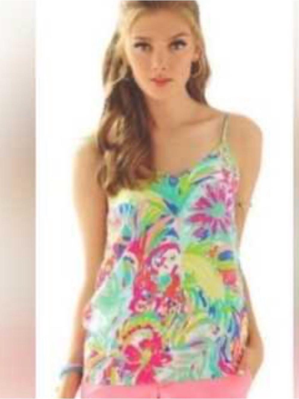 Lilly Pulitzer Silk Zoe Cami top casa‎ banana large